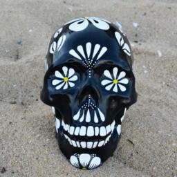 Sugar Skull Day Of The Dead Handmade Skulls Ceramic Mexican Flower Made To Order - thumbnail 2