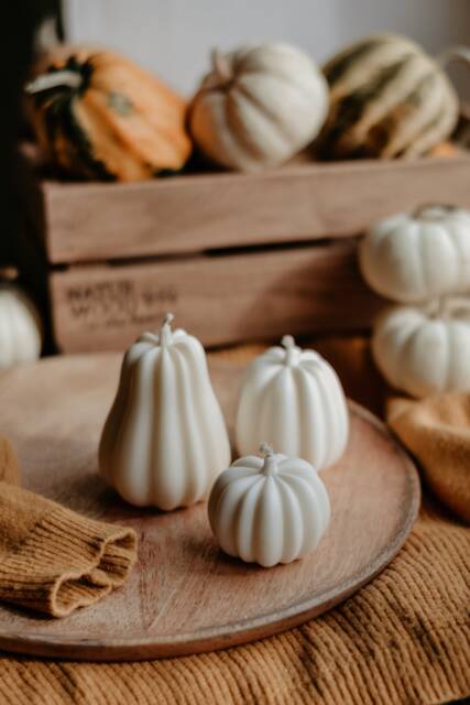 Set Of 3 Pumpkin Candles, Fall Home Decor, Decor, Halloween Decoration, Autumn Candle, Gift Candle Set, Soy Candles - image 1