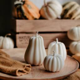 Set Of 3 Pumpkin Candles, Fall Home Decor, Decor, Halloween Decoration, Autumn Candle, Gift Candle Set, Soy Candles - thumbnail 2