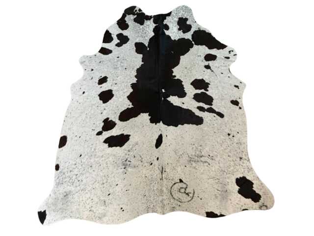 Medium/Large Sized Black & White Genuine Cowhide Rug, Sold As Seen - image 1
