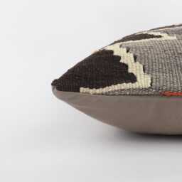 Handwoven Turkish Kilim Pillow Bohemian Lumbar Cushion, 16x24 - thumbnail 4
