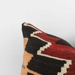 Handwoven Turkish Kilim Pillow Bohemian Lumbar Cushion, 16x24 - thumbnail 2