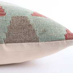 Handwoven Turkish Kilim Pillow Bohemian Lumbar Cushion, 16x24 - thumbnail 4