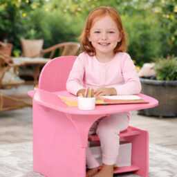 Toddler Desk Chair Set With Storage Bin Kids Activity Table Ages 3+ - thumbnail 3