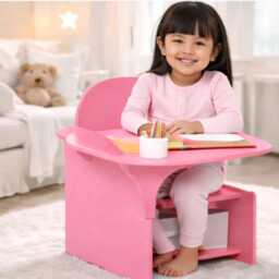 Toddler Desk Chair Set With Storage Bin Kids Activity Table Ages 3+