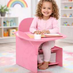 Toddler Desk Chair Set With Storage Bin Kids Activity Table Ages 3+ - thumbnail 2