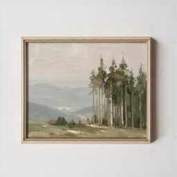 Cedar Forest Poster, Misty Valley Print, Nature Wall Art, Paper - thumbnail 2