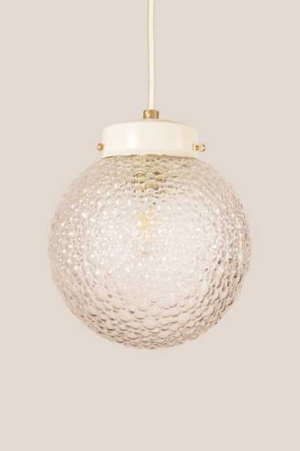 Nives Vintage Pendant Light Mcm Hanging Handcrafted Glass Lamp Retro Ceiling Fixture Yugoslavia Gold Brass - image 1