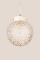 Nives Vintage Pendant Light Mcm Hanging Handcrafted Glass Lamp Retro Ceiling Fixture Yugoslavia Gold Brass - thumbnail 1