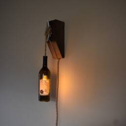Wine Bottle Light, Wall Sconce, Dark - thumbnail 2