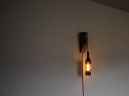 Wine Bottle Light, Wall Sconce, Dark - thumbnail 4
