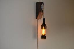 Wine Bottle Light, Wall Sconce, Dark