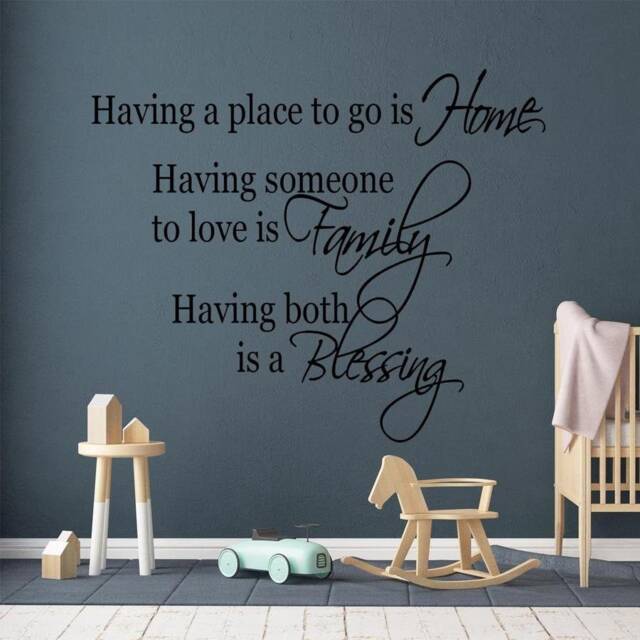 Vwaq Having A Place To Go Is Home, Someone Love Family, Both Blessing Vinyl Wall Art Decal Quote Home Decor