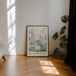 Floral Bouquet Exhibition Print Spring Colors Abstract Art - thumbnail 2