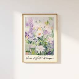 Floral Bouquet Exhibition Print Spring Colors Abstract Art - thumbnail 1