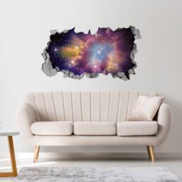 Cosmic Broken Wall Decal - 3D Wallpaper Wall Decals Printed Art Sticker Sku Cos3Dm - thumbnail 2