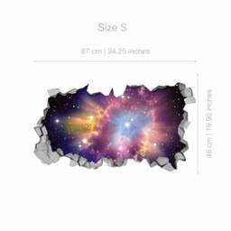 Cosmic Broken Wall Decal - 3D Wallpaper Wall Decals Printed Art Sticker Sku Cos3Dm - thumbnail 3