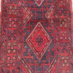 Mushwani Traditional Handmade Aisle Rug, Geometric Wool High Pile 2x8.4 Ft - thumbnail 3