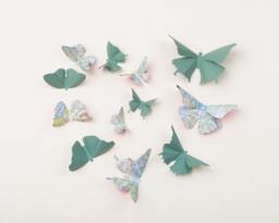 3D Wall Butterflies Butterfly Art For Nursery, Girl's Room, Or Home Decor in Spruce & Teal Script - thumbnail 1