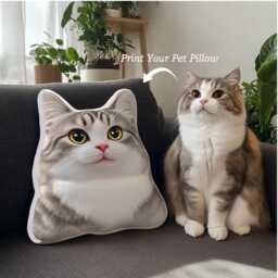Personalized Pet Shaped Pillow, 3D Photo Lover Gift, Dog Portrait Memorial, Cat Gift - thumbnail 3