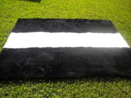 Big Unique Genuine Patchwork Sheepskin Rug - Soft Natural Hair Sheep Skin Real Pelt Fur Color White Black - thumbnail 3