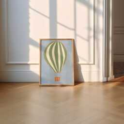 Hot Air Balloon Unframed Print - Drawing Living Room Prints Nursery Wall Art Playroom Poster Cute Kids - thumbnail 2