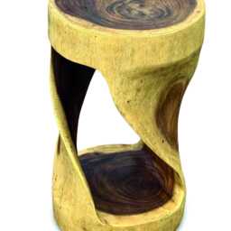 Round Top Suar Twist Side Table Medium 60cm - thumbnail 3