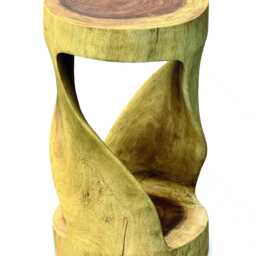 Round Top Suar Twist Side Table Medium 60cm - thumbnail 4