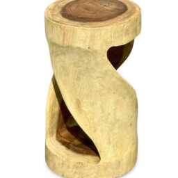 Round Top Suar Twist Side Table Medium 60cm - thumbnail 2