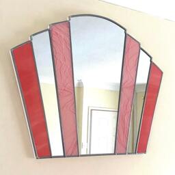 Art Deco Fan Mirror - Pink Mix - thumbnail 4
