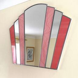 Art Deco Fan Mirror - Pink Mix - thumbnail 2