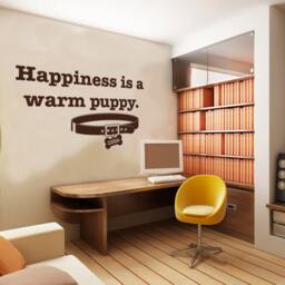 Happiness Is A Warm Puppy - Vinyl Decal Wall Quote - thumbnail 3
