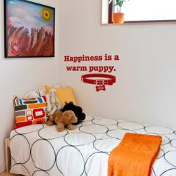 Happiness Is A Warm Puppy - Vinyl Decal Wall Quote - thumbnail 2