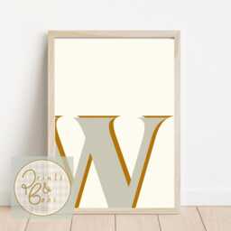 Neutral Personalised Initial Print. Teen & Tween Wall Art For A Boys Or Girls Room, Playroom Games Room - Unframed - thumbnail 2