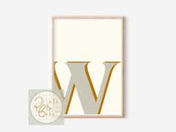 Neutral Personalised Initial Print. Teen & Tween Wall Art For A Boys Or Girls Room, Playroom Games Room - Unframed - thumbnail 1