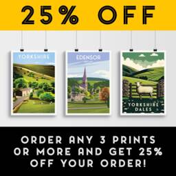 Edensor Print - Travel Poster Captivating English Countryside Art Bakewell Derbyshire England - thumbnail 2
