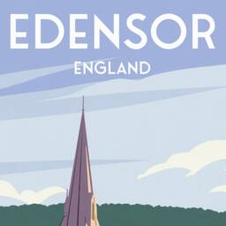 Edensor Print - Travel Poster Captivating English Countryside Art Bakewell Derbyshire England - thumbnail 3