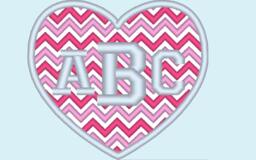 Heart Chevron Monogram Bx Also All Other - .pes .hus .dst .vp3 .vip .xxx .exp . Jef - Embroidery Appliqu?? Design - thumbnail 1
