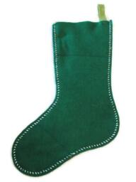 Birds Christmas Felt Stocking Green Fa La - thumbnail 2