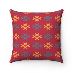 Nazca Red Throw Pillow South American Weaving Pattern - thumbnail 2