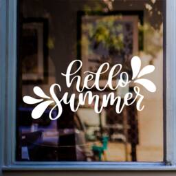 Hello Summer Shop Window Sticker Vinyl Decal Retail Display - thumbnail 1