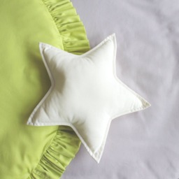 Lime Green Cotton Round Play Mat With Ruffles, Quilted Nursery Floor Mat, Activity Rug - thumbnail 2