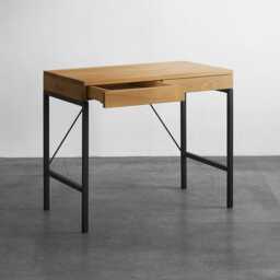 Oak Furniture Desk Mennen Handmade Solid Wood Writing Wooden Small Computer Table Scandinavian Mid Century - thumbnail 3