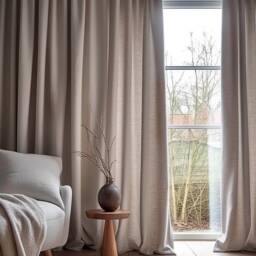 Custom Linen Curtains With Eyelet Grommets - Drapery Living Room Cafe Privacy Grommet in Lengths - thumbnail 3
