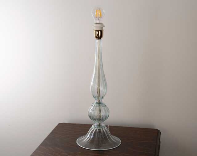 Murano Glass Table Lamp Aqua Blue Color, Handmade Made in Italy Venetian Design Lighting - image 1