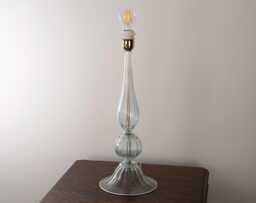 Murano Glass Table Lamp Aqua Blue Color, Handmade Made in Italy Venetian Design Lighting - thumbnail 1