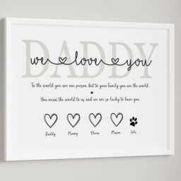 Personalised Daddy Print Gift - Home Unframed A4 Or A3 Size Quote Text Love Fathers Day - thumbnail 2
