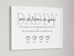 Personalised Daddy Print Gift - Home Unframed A4 Or A3 Size Quote Text Love Fathers Day - thumbnail 1