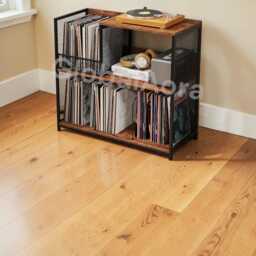 Record Player Stand With Open Shelves, Vinyl Storage Cabinet - Turntable Shelf Holder End Table - thumbnail 4