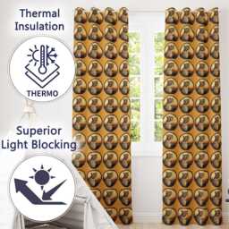 Cheetah Portrait Sunset Safari Seamless Pattern Wildlife Nature Design Readymade Eyelet Ring Top Thermal 100% Blackout Curtains - thumbnail 3